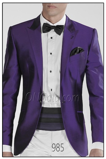 ONGala 985 - Traje de novio con Chaqueta shantung mixto seda viola