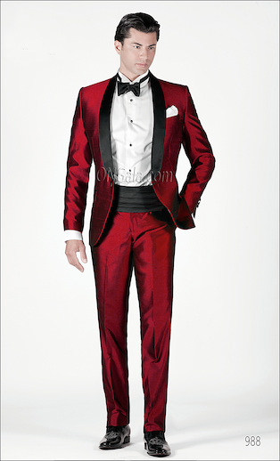ONGala 988 - Esmoquin en shantung rojo